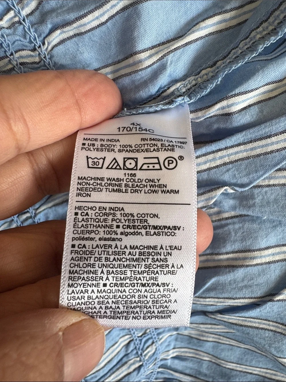 Old Navy Light Blue Striped Smocked Peplum Blouse